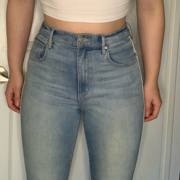 Light Blue Striped Garage Jeggings - Picture 5 of 6